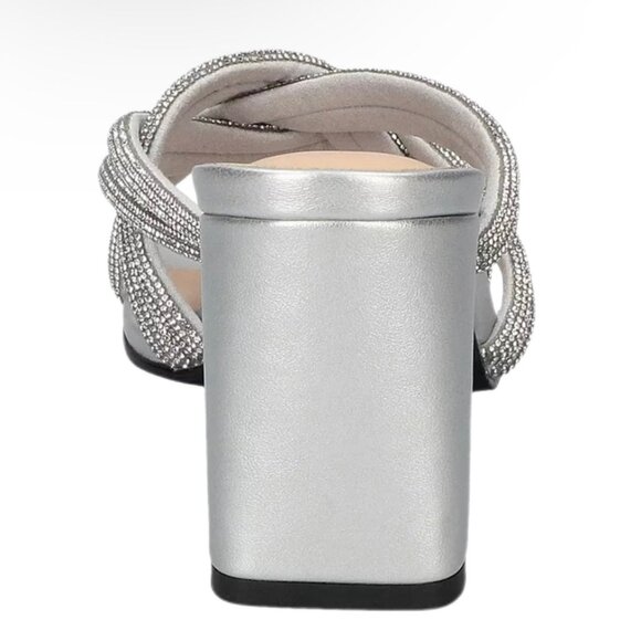 BELLA~VITA CARMEN Women's Crisscross Straps Heel Sandals Silver Size 8.5 WW - Picture 5 of 8